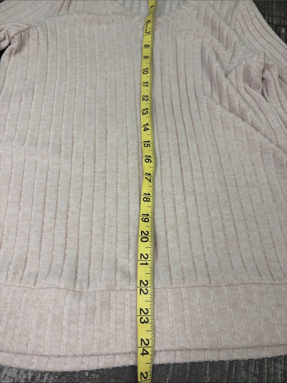 Soft Ribbed V-Neck Sweater - Light Pink - Picture 5 of 5